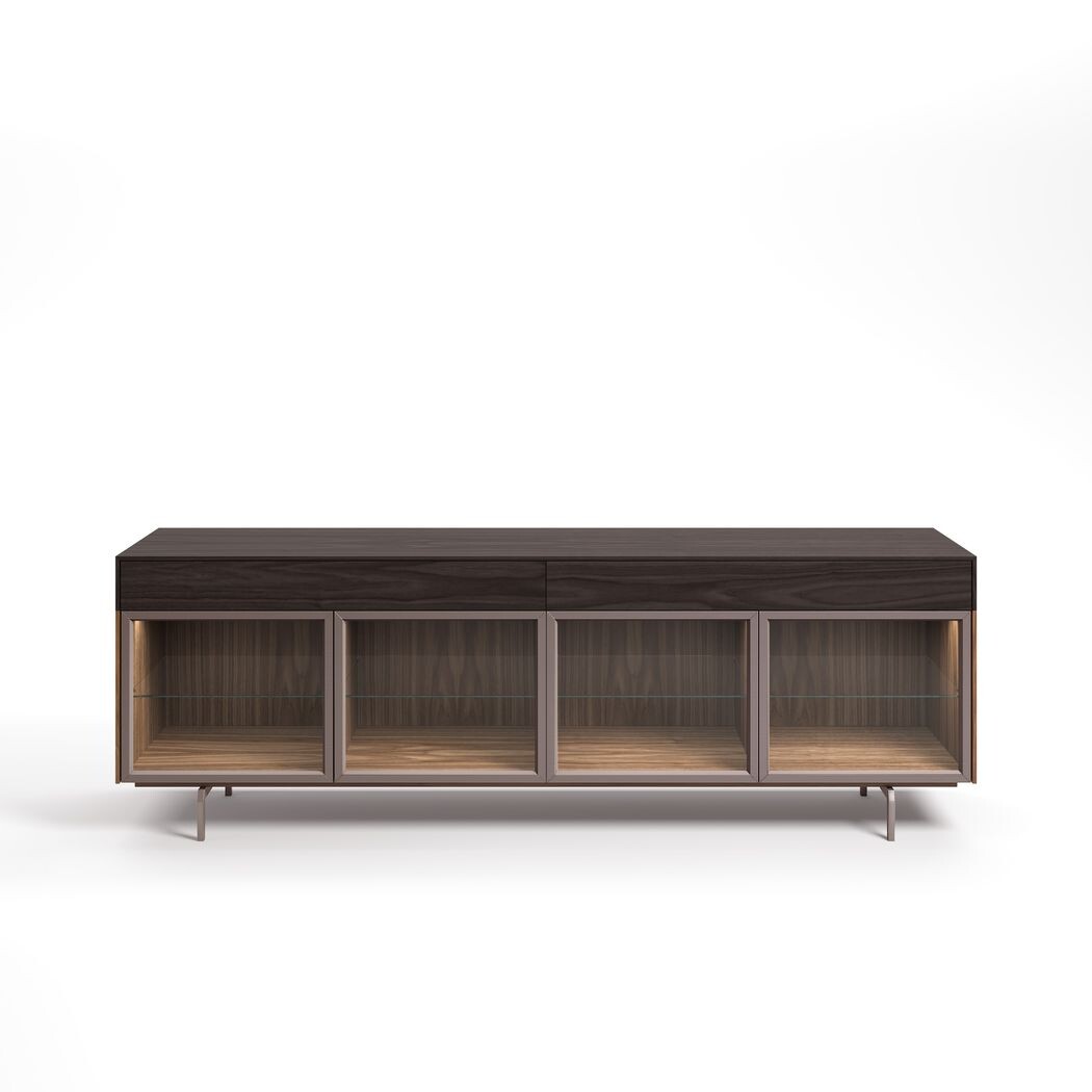 4 GLASS DOOR CREDENZA