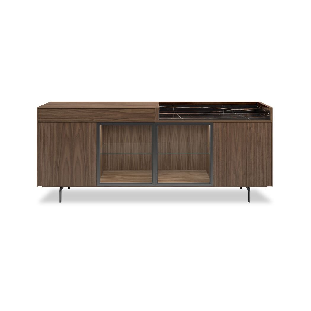 5 GLASS DOOR CREDENZA (Porcelain Stoneware)