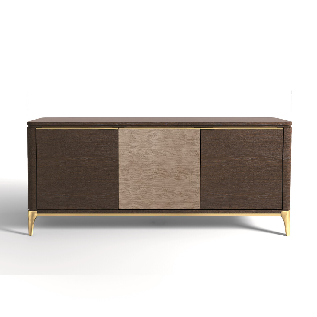 CREDENZA (Wooden top & Leather front)