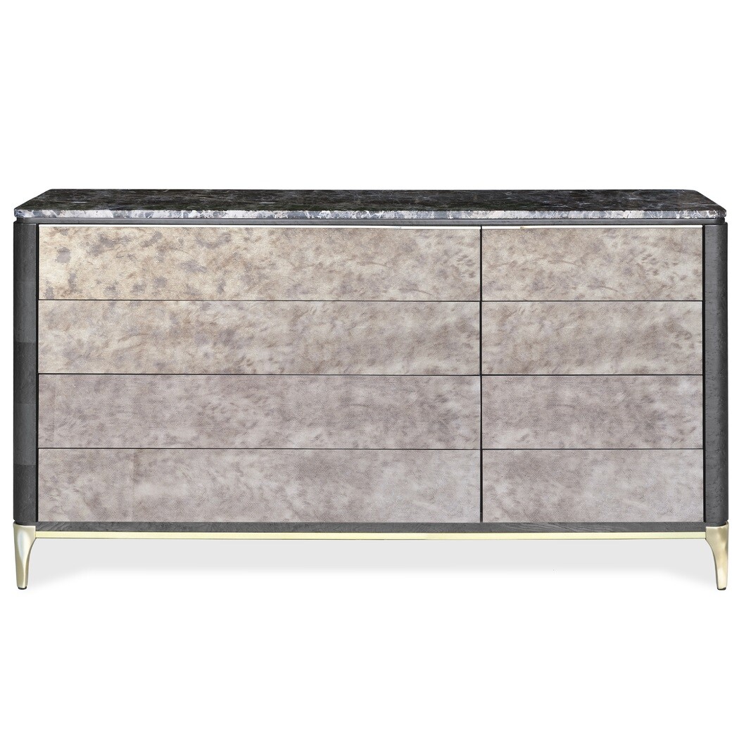 DOUBLE DRESSER (Marble top & Leather front)