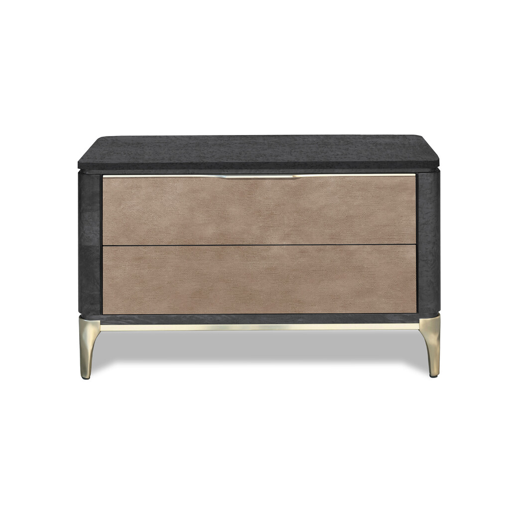 BEDSIDE TABLE (Wooden top & Leather front)